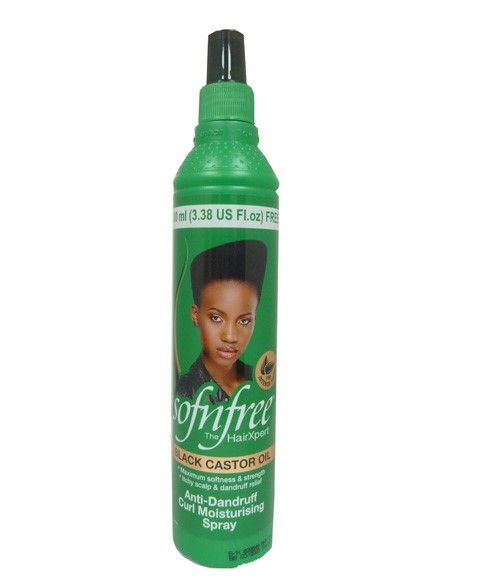 Sof n' free Black Castor Oil Anti- Dandruff Curl Moisturising Spray 250ml