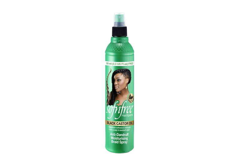 Sof n' free Black Castor Oil Anti- Dandruff Moisturising Briad Spray 250ml