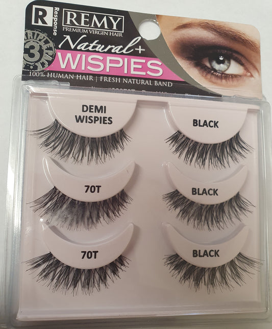 Remy Premium Virgin Hair Natural + Wispies 3 PACK