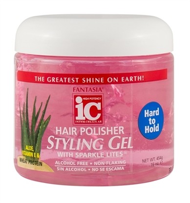 Fantasia IC Hair Polisher Styling Gel With Sparkle Lites Hard To Hold- 454g/16oz