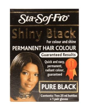 Sta-Sof-Fro Shiny Black Permanent Hair Colour Pure Black (2X25ml) Bottles
