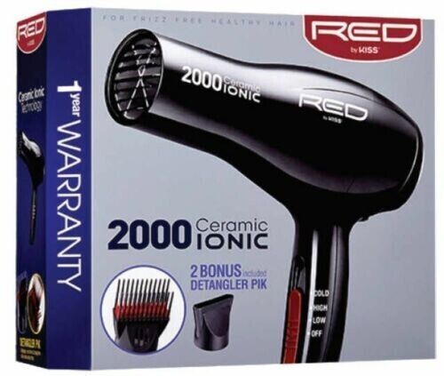 RED By Kiss 2000 Ceramic IONIC -HAIR Dryer 2000W