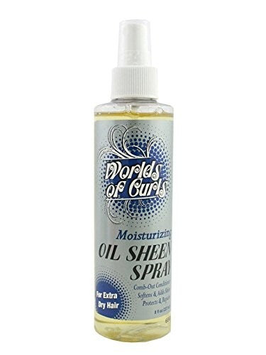 WORLDS OF CURLS MOISTURIZING OIL SHEEN SPRAY FOR EXTRA DRY HAIR 237ML/8OZ