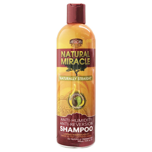 AFRICAN PRIDE NATURAL MIRACLE ANTI-HUMIDITY SHAMPOO 355ML/12OZ