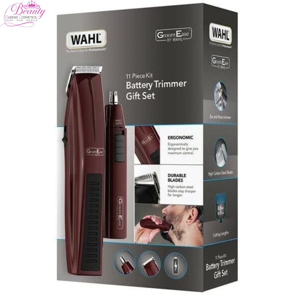 WAHL GroomEase Battery Beard & Personal Trimmer Gift Set - 11 Piece Kit