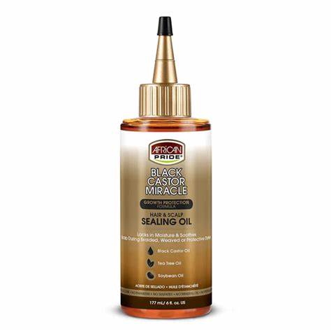 African Pride Black Castor Miracle Hair & Scalp Sealing Oil 177ml/6oz